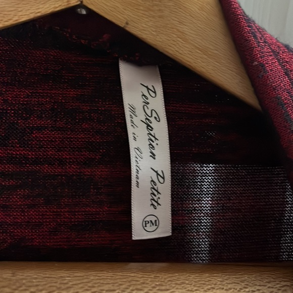PerSeption Petite Red Open Front Cardigan Size PMedium - Picture 3 of 7
